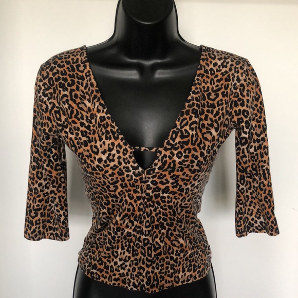 silence + noise Tops - 4/$20 SILENCE + NOISE Cheetah Print V-neck top, size Small